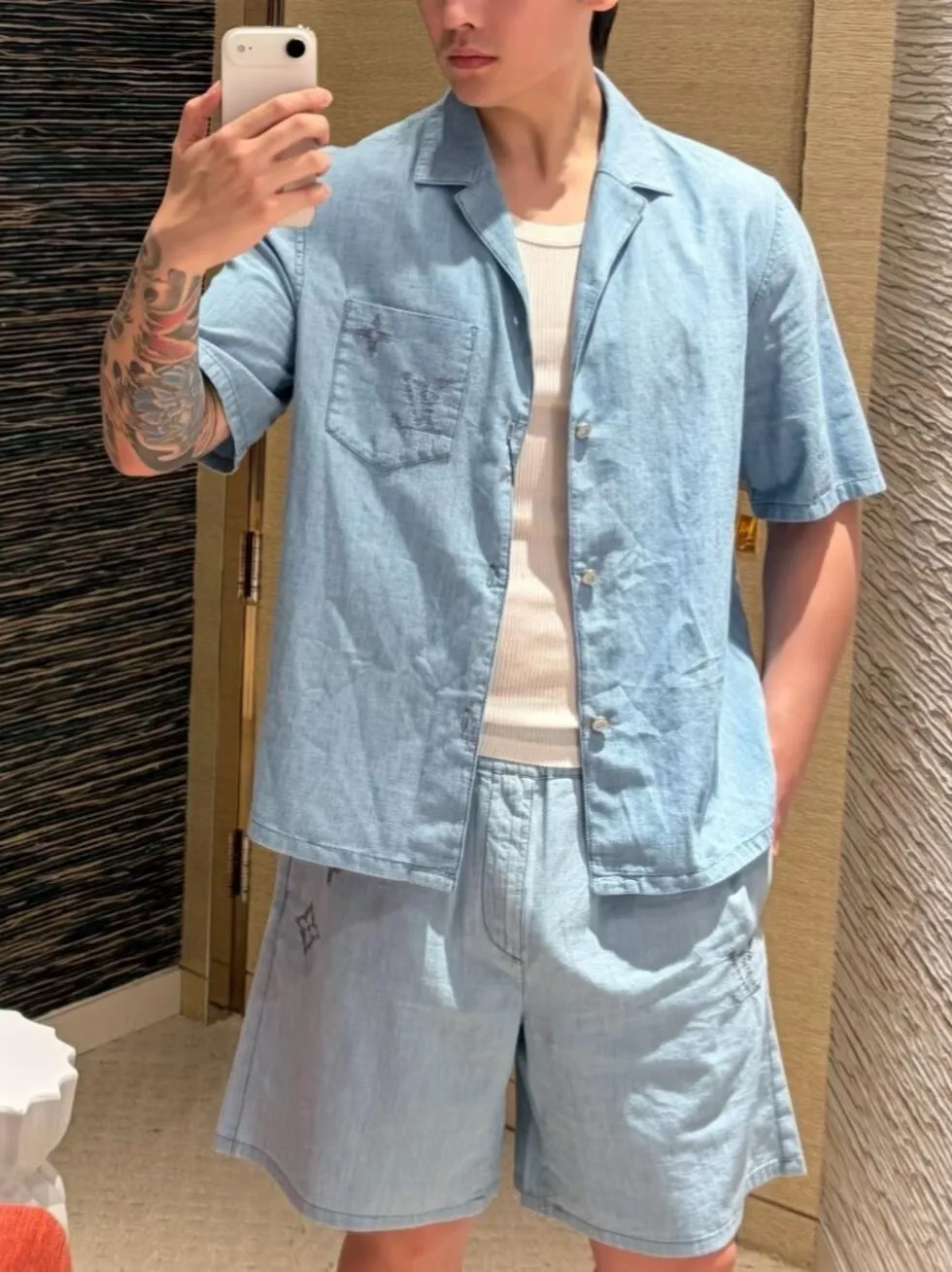 Louis Vuitton/Louis Vuitton front and back embroidered suit shorts